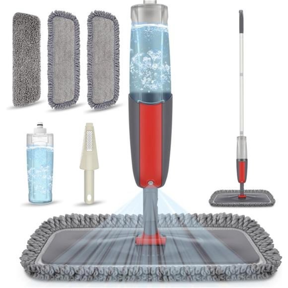 Spray Mops for Hardwood Floor Cleaning -Wet Dust Mops with 3X Reusable Washable - Picture 1 of 6